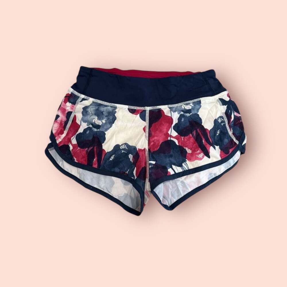 Lululemon Speed Short 4-way Stretch Inky Floral Ghost Inkwell